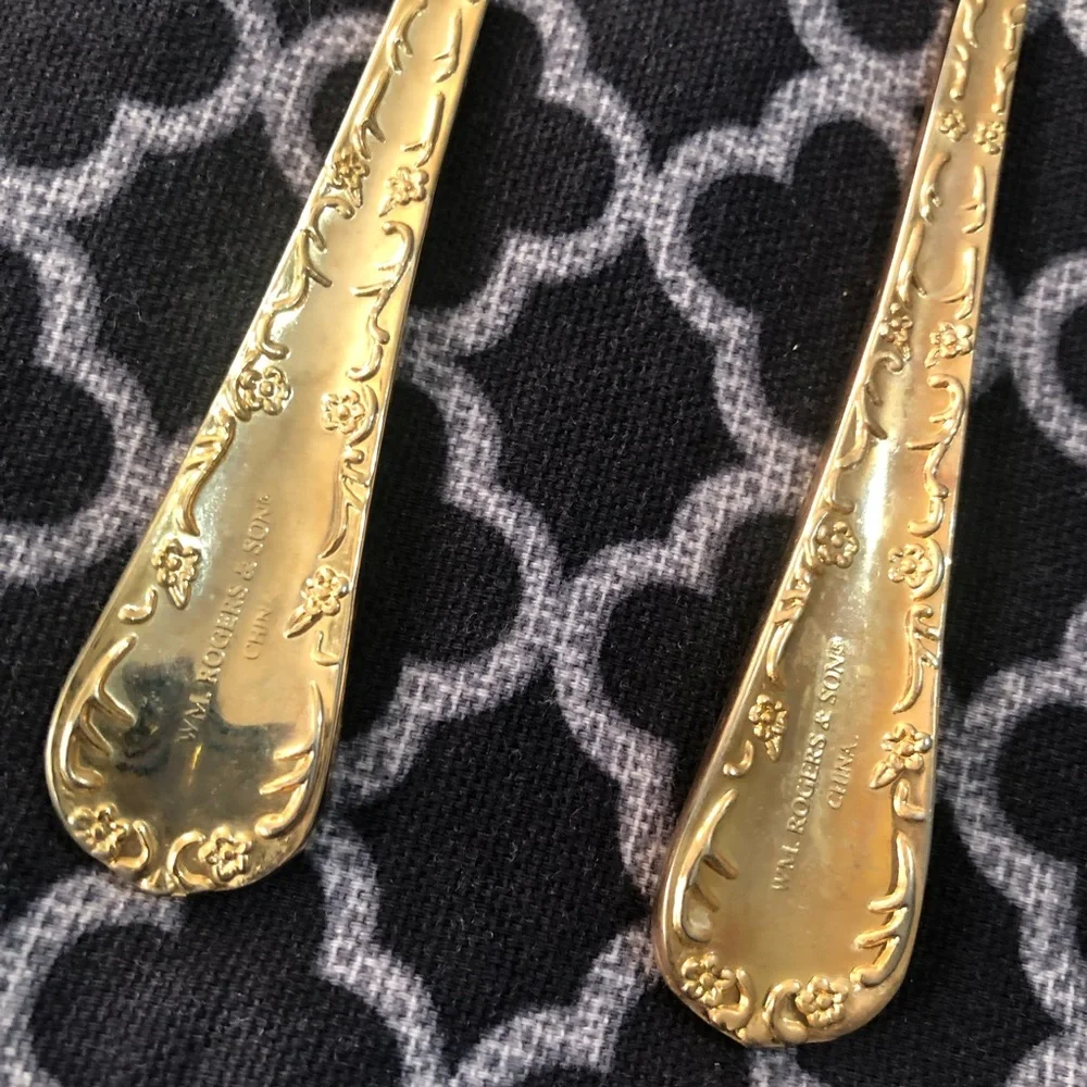 Vtg William Rogers and Sons Flatware Silverware GOLD PLATE 23 Pieces 9” Fork L12